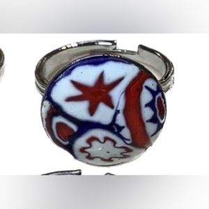 NEW Vintage cocktail ring Millefiori Adjustable